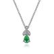 Gabriel & Co. NK2070W45EB 14K White Gold Emerald and Diamond Teardrop Pendant Necklace