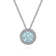 Gabriel & Co. NK2824W45AQ 14K White Gold Aquamarine and Diamond Halo Pendant Necklace