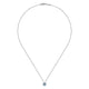 Gabriel & Co. NK2824W45BT 14K White Gold Round Swiss Blue Topaz and Diamond Halo Pendant Necklace