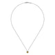 Gabriel & Co. NK2824W45CT 14K White Gold Round Citrine and Diamond Halo Pendant Necklace