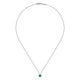Gabriel & Co. NK2824W45EA 14K White Gold Emerald and Diamond Halo Pendant Necklace