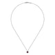 Gabriel & Co. NK2824W45GN 14K White Gold Garnet and Diamond Halo Pendant Necklace
