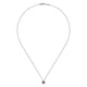 Gabriel & Co. NK2824W45RA 14K White Gold Ruby and Diamond Halo Pendant Necklace