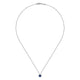Gabriel & Co. NK2824W45SA 14K White Gold Sapphire and Diamond Halo Pendant Necklace