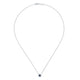 Gabriel & Co. NK3952W45SA 18 inch 14K White Gold Sapphire and Diamond Halo Floral Pendant Necklace