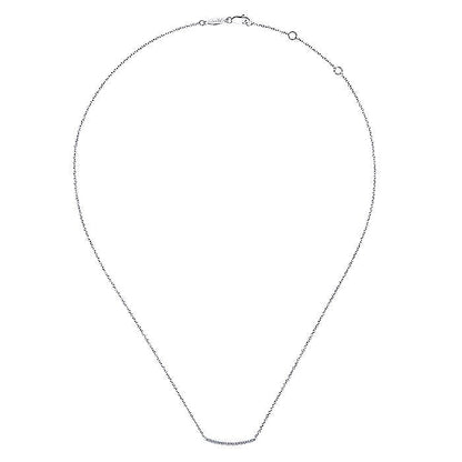 Gabriel & Co. NK4273W45JJ 18 inch 14K White Gold Diamond Pavé Curved Bar Necklace
