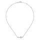 Gabriel & Co. NK4346W45JJ 14K White Gold Sideways Curved Diamond Cross Necklace