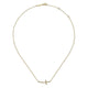 Gabriel & Co. NK4346Y45JJ 14K Yellow Gold Sideways Curved Diamond Cross Necklace