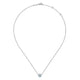 Gabriel & Co. NK4616W45AQ 14K White Gold Round Aquamarine and Diamond Halo Pendant Necklace
