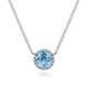 14K White Gold Swiss Blue Topaz Pendant Necklace