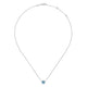 14K White Gold Swiss Blue Topaz Pendant Necklace