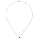 Gabriel & Co. NK4616W45GN 14K White Gold Round Garnet and Diamond Halo Pendant Necklace