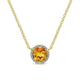 Gabriel & Co. NK4616Y45CT 14K Yellow Gold Round Citrine and Diamond Halo Pendant Necklace