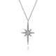 Gabriel & Co. NK4842W45JJ 14K White Gold Diamond Starburst Pendant Necklace