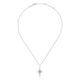 Gabriel & Co. NK4842W45JJ 14K White Gold Diamond Starburst Pendant Necklace