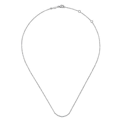 Gabriel & Co. NK4942W45JJ 14K White Gold Diamond Curved Bar Necklace
