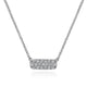 Gabriel & Co. NK4943W45JJ 14K White Gold Pave Diamond Bar Necklace