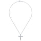 Gabriel & Co. NK5003W45JJ 14K White Gold Diamond Cross Pendant Necklace