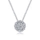 14K White Gold Prong Set Diamond Cluster Pendant Necklace