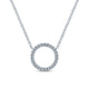 Gabriel & Co. NK5078W45JJ 14K White Gold Circle Diamond Pendant Necklace
