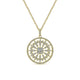 Gabriel & Co. NK5259Y45JJ 25 inch 14K Yellow Gold Round Floral Diamond Pendant Necklace
