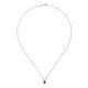 Gabriel & Co. NK5292W45SA Vintage Inspired 14K White Gold Teardrop Sapphire and Diamond Halo Pendant Necklace