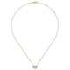 Gabriel & Co. NK5312Y45AQ 14K Yellow Gold Oval Aquamarine and Diamond Halo Pendant Necklace