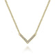 Gabriel & Co. NK5423Y45JJ 14K Yellow Gold V Shaped Diamond Bar Necklace