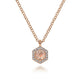 Gabriel & Co. NK5446K45MO 14K Rose Gold Hexagonal Halo Morganite and Diamond Pendant Necklace