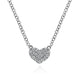 Gabriel & Co. NK5450W45JJ 14K White Gold Pavé Diamond Pendant Heart Necklace