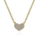 Gabriel & Co. NK5450Y45JJ 14K Yellow Gold Pavé Diamond Pendant Heart Necklace