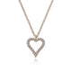Gabriel & Co. NK5452K45JJ 14K Rose Gold Pavé Diamond Open Heart Necklace