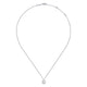Gabriel & Co. NK5619W45PL 14K White Gold Cultured Pearl and Diamond Halo Pendant Necklace