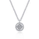 Gabriel & Co. NK5723W45JJ 14K White Gold Beaded Round Floating Diamond Pendant Necklace