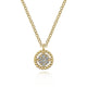 Gabriel & Co. NK5723Y45JJ 14K Yellow Gold Beaded Round Floating Diamond Pendant Necklace
