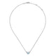 Gabriel & Co. NK5937W45AQ 14K White Gold Oval Aquamarine Pendant Necklace with Diamond Accents