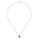 Gabriel & Co. NK5939Y45GN 14K Yellow Gold Pear Shape Garnet Pendant Necklace with Diamond Side Drops