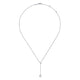 Gabriel & Co. NK5963W45PL 14K White Gold Diamond Bar Y Necklace with Cultured Pearl Drop