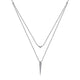 Gabriel & Co. NK6009W45JJ 14K White Gold Layered Pavé Diamond Bar and Spike Pendant Necklace