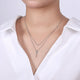 Gabriel & Co. NK6009W45JJ 14K White Gold Layered Pavé Diamond Bar and Spike Pendant Necklace