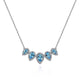 Gabriel & Co. NK6079W45BT Graduating 14K White Gold Pear Shaped Blue Topaz and Diamond Halo Necklace