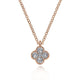 Gabriel & Co. NK6082K45JJ 14K Rose Gold Diamond Clover Pendant Necklace