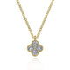 Gabriel & Co. NK6082Y45JJ 14K Yellow Gold Diamond Clover Pendant Necklace
