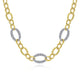 Gabriel & Co. NK6090M45JJ 14K Yellow-White Gold Oval Chain Link Necklace with Diamond Pavé