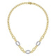 Gabriel & Co. NK6090M45JJ 14K Yellow-White Gold Oval Chain Link Necklace with Diamond Pavé