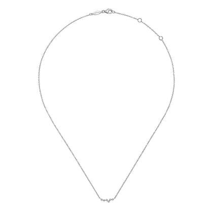 14K White Gold Diamond Constellation Bar Necklace