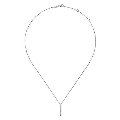 Gabriel & Co. NK6121W45JJ 14K White Gold Diamond Drop Pendant Necklace