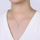 Gabriel & Co. NK6121W45JJ 14K White Gold Diamond Drop Pendant Necklace