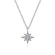 14K White Gold Diamond Pavé Starburst Pendant Necklace