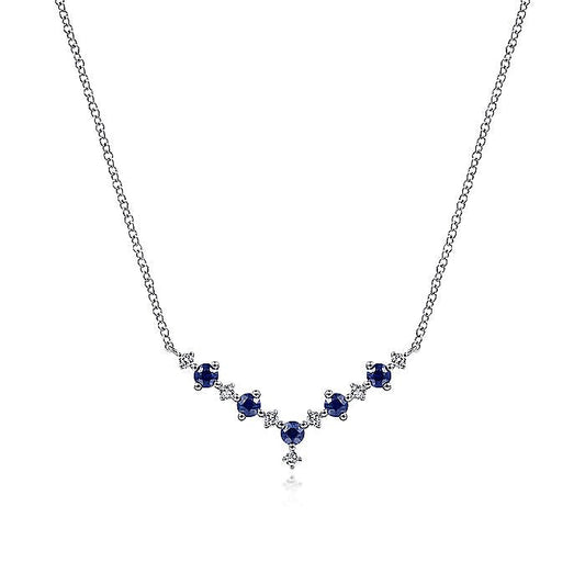 Gabriel & Co. NK6136W45SA 14K White Gold Diamond Chevron Necklace